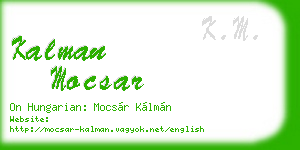 kalman mocsar business card
